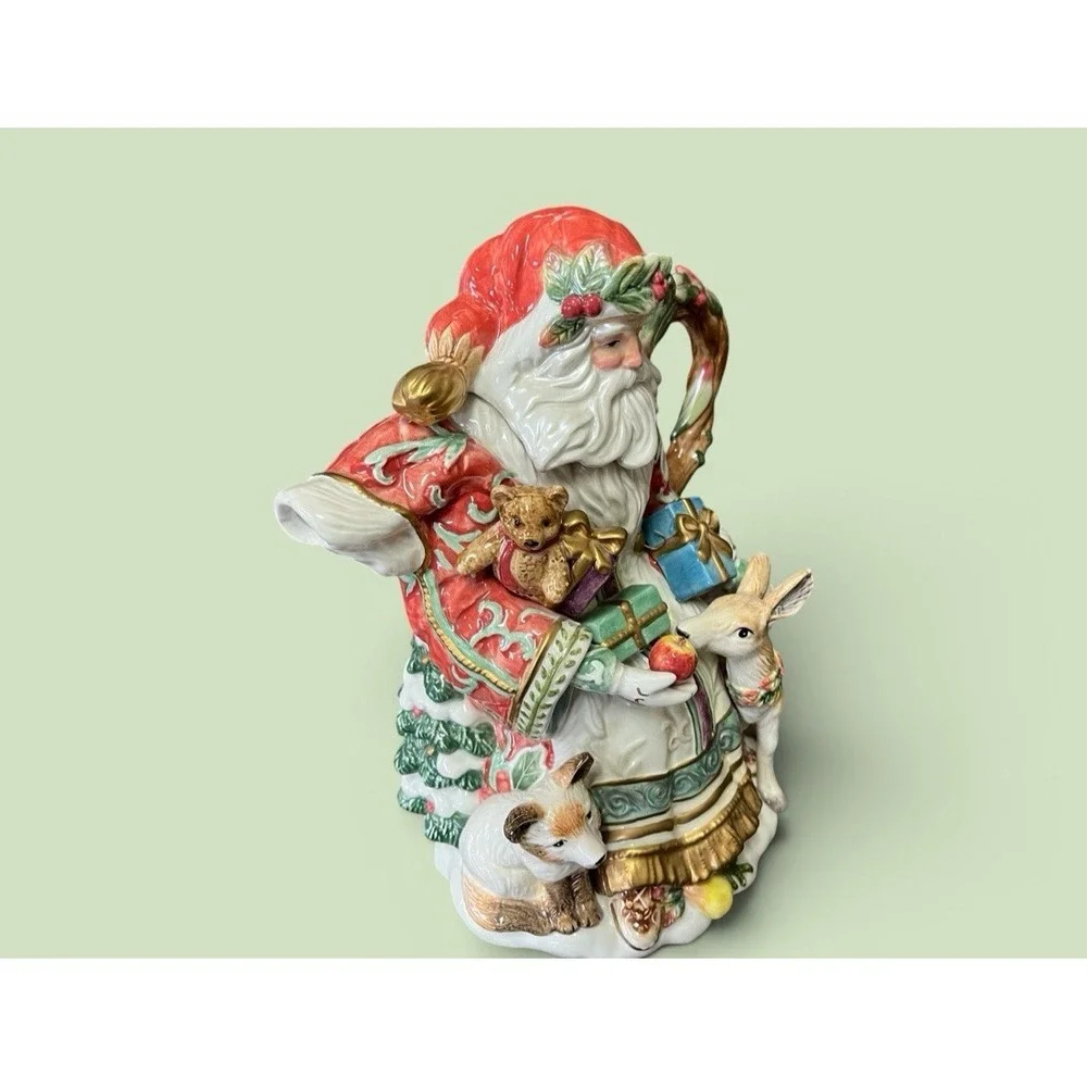Fitz &‎ Floyd Classics Enchanted Holiday Santa Claus Teapot Tea Pot Pitcher Xmas
